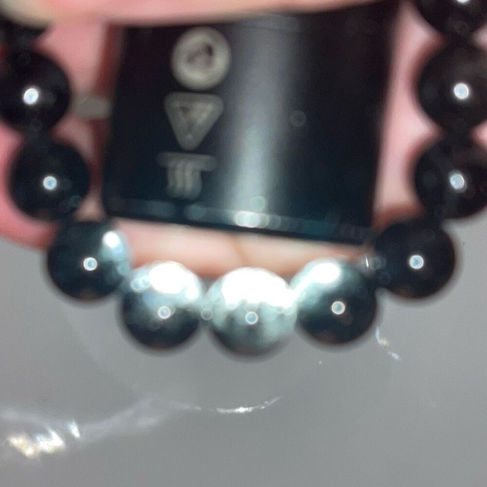 Black tourmaline in quartz 8mm stretch bracelet Crystal 7 inches ONE NEW - Picture 9 of 13